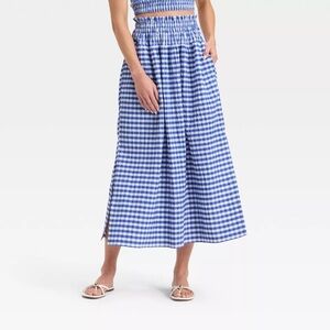 Universal Thread Blue Gingham A-Line Skirt